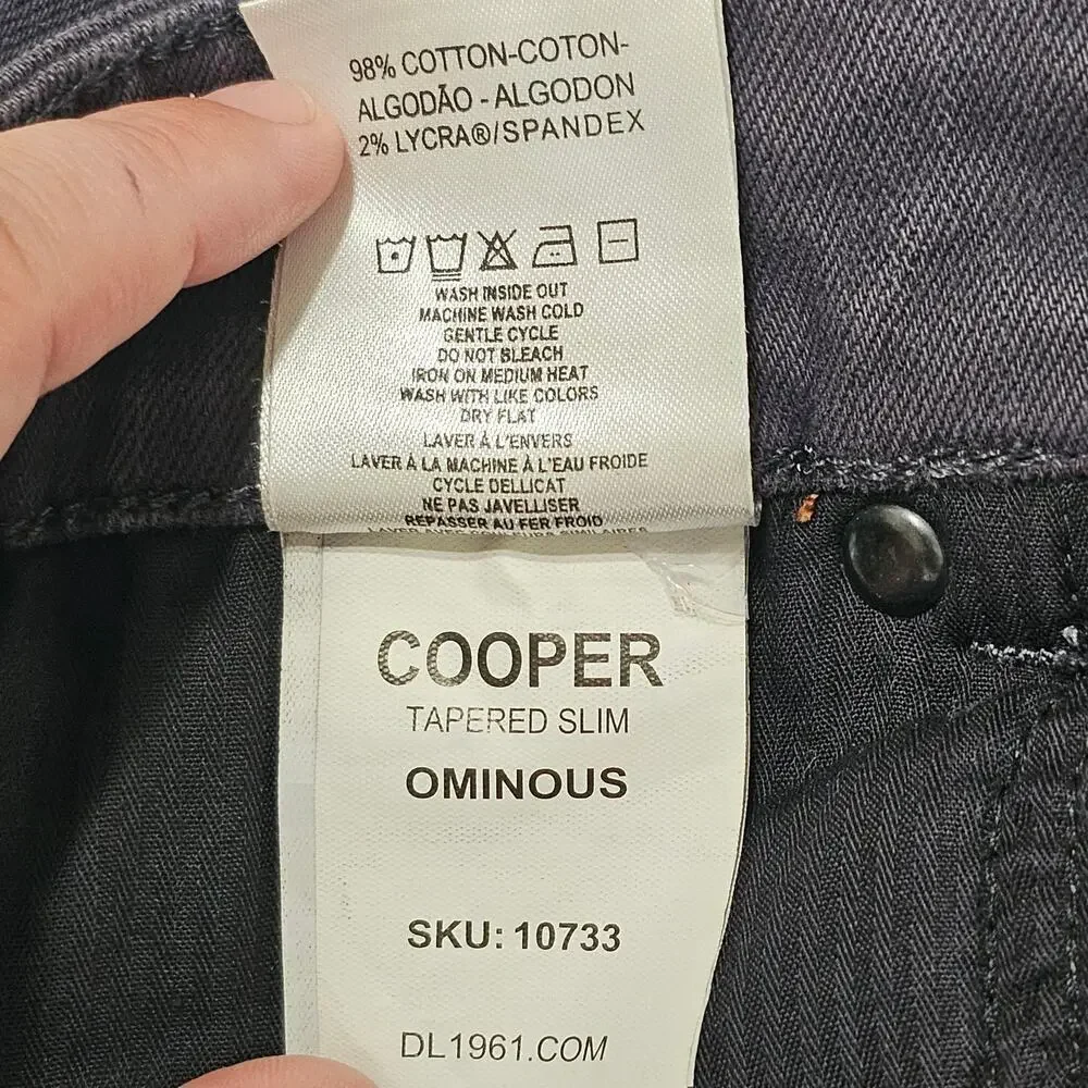 DL1961 Cooper Tapered Slim Jean in Ominous Gray Size 29x32 NWT